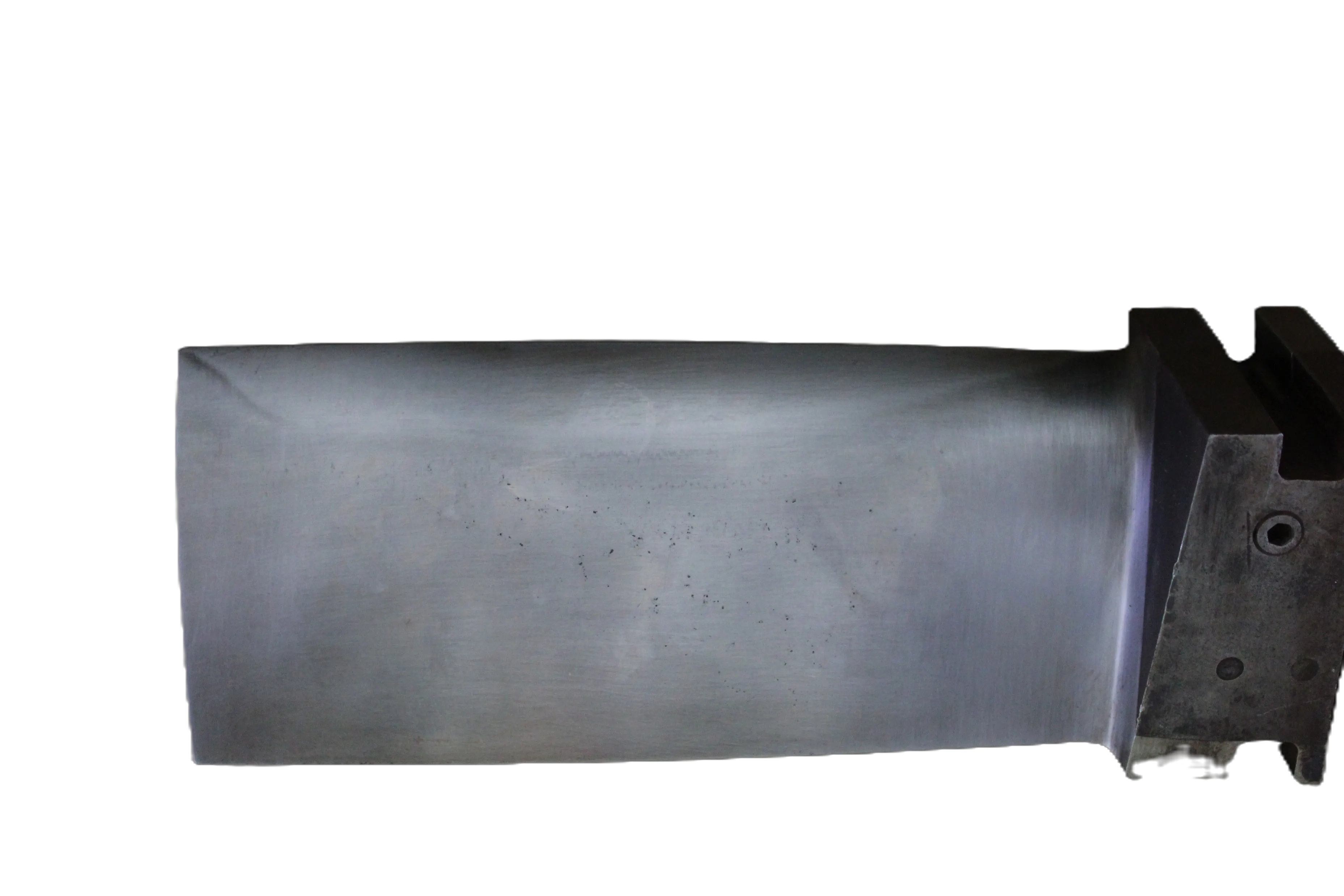 Compressor vane closeup — on-site damage assessment against part-specific risks.