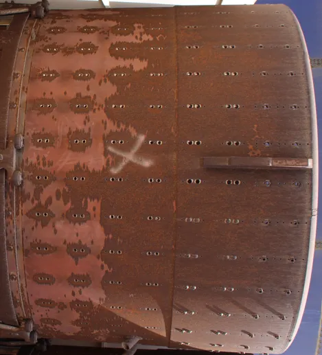 Rotor surface inspection markings.